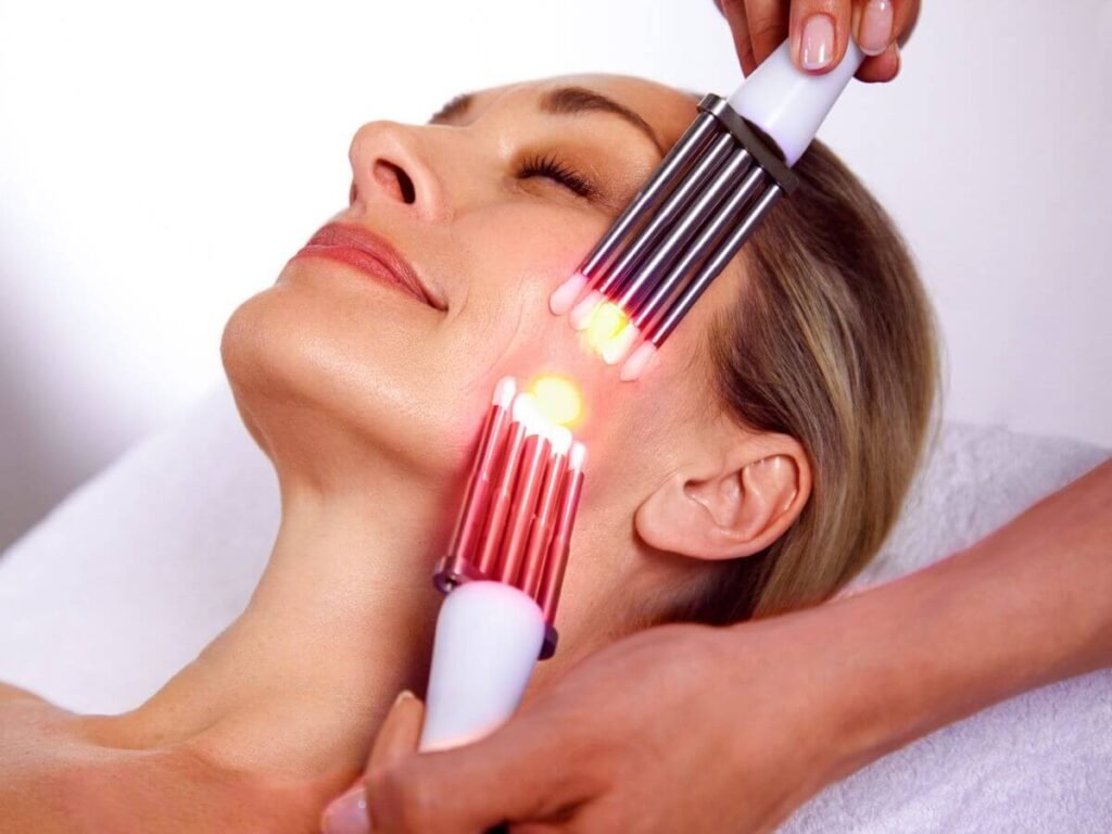 Lady undergoing a CACI facial treatment